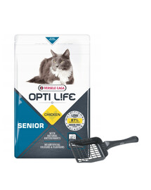 VERSELE-LAGA Opti Life Cat Senior Chicken 1 kg pro starší kočky + lopatka na stelivo ZDARMA