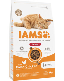 IAMS For Vitality Indoor suché krmivo s kuřecím masem pro dospělé kočky na doma 3 kg