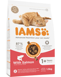IAMS for Vitality Lososové krmivo pro dospělé kočky s lososem 1,5 kg