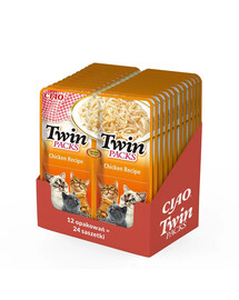 INABA Twin Kuřecí maso ve vývaru pro kočky 24x40 g
