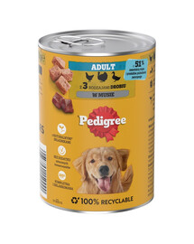 PEDIGREE Adult konzerva 400 g konzerva pro dospělé psy s 3 druhy drůbeže v paštice