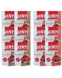 RINTI Kennerfleisch Mix příchutí Hovězí jehněčí psí sáčky 12x400 g