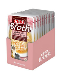 INABA CIAO Broth Bulion Kuře a Losos 12x40g