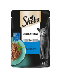 SHEBA Delicacy kapsička 85g kompletní krmivo pro dospělé kočky, kousky s tuňákem v želé