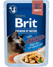 BRIT Premium By Nature Fillets in Gravy for Sterilized cats s kuřetem 24x85g