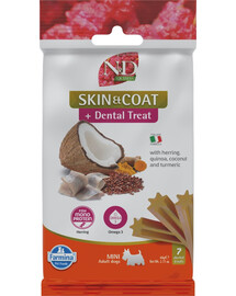 FARMINA N&D Quinoa Dental Treat Skin Coat Herring Mini 60 g (7 ks) dentální pamlsek pro psy malých plemen