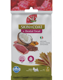 FARMINA N&D Quinoa Dental Treat Skin Coat Duck Mini 60 g (7 ks) dentální pamlsek pro psy malých plemen