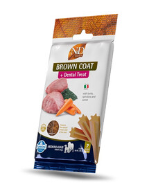 FARMINA N&D Brown Dental Treat Coat Lamb Medium/Maxi 100 g (7 szt) dentální pamlsek pro střední a velké psy
