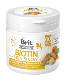 Vitamins Biotin Skin Coat Care 120g (60tabl.) preparat dla psów z biotyną wspierający zdrowie skóry i sierści