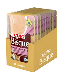 INABA CIAO Bisque Krémová polévka s tuňákem a lososem pro kočky 12x40g