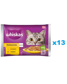 WHISKAS Senior 52x85g kapsičky s krmivem Poultry Feast pro starší kočky v želé s: kuřecím masem a krůtou