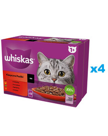 WHISKAS kapsička pro dospělé kočky 48x85g Classic Meals mokré krmivo pro kočky v omáčce, kousky s hovězím, kuřecím, jehněčím, drůbežím masem