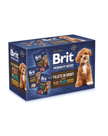 BRIT Premium by Nature Dog Fillets in Gravy Multipack 12x85g krmivo v omáčce pro dospělé psy