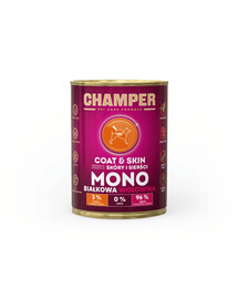 CHAMPER Coat Skin Hovězí monoproteinové krmivo pro psy 400 g