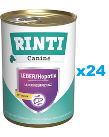 RINTI Canine Liver/Hepatic Chicken s kuřecím masem 24x400 g