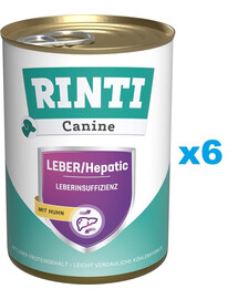 RINTI Canine Liver/Hepatic Chicken s kuřecím masem 6x400 g