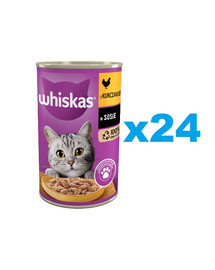 WHISKAS Adult 24x400 g kompletní krmivo pro dospělé kočky s kuřecím masem v omáčce