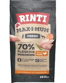 RINTI MAX-I-MUM Chicken s kuřecím masem 12 kg + MACED Králičí ucho 2 ks