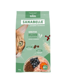 SANABELLE Sensitive Kuřecí 2 kg Kompletní krmivo pro dospělé kočky s citlivým zažívacím traktem