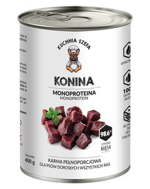 KUCHNIA SZEFA Konina mokré krmivo pro psy 400 g