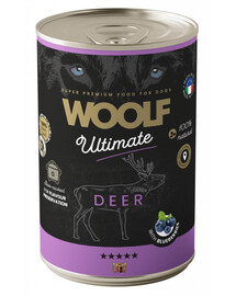 WOOLF Ultimate Adult Dog Deer and Blueberries 400g vlhká krmiva s jelenem a borůvkami pro psy