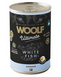 WOOLF Ultimate Adult Dog White Fish and Potatoes 400g vlhká krmiva s rybami a bramborami pro psy