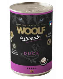WOOLF Ultimate Adult Dog Duck and Coconut oil 400g vlhká strava s kachnou a kokosovým olejem pro psy