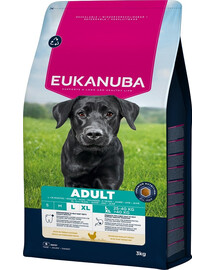 EUKANUBA Adult Large Breeds Chicken 3 kg krmivo pro psy velkých plemen bohaté na čerstvé kuřecí maso