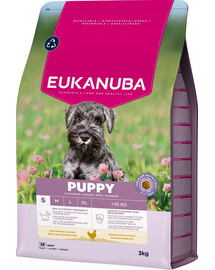 EUKANUBA Puppy Small Breeds Chicken 3 kg krmivo pro štěňata malých plemen bohaté na čerstvé kuřecí maso