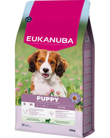 EUKANUBA Puppy Small Medium Breeds Lamb Rice 12 kg krmivo pro štěňata malých a středních plemen bohatá na jehněčí maso a rýži