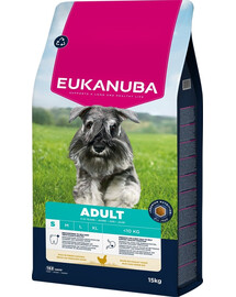 EUKANUBA Adult Small Breeds Chicken 15 kg krmivo pro psy malých plemen bohaté na čerstvé kuřecí maso