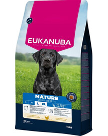 EUKANUBA Mature Large Breeds Chicken 15 kg krmivo pro dospělé psy velkých plemen bohaté na čerstvé kuřecí maso