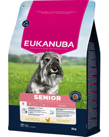 EUKANUBA Senior Small Breeds Chicken 3 kg granule pro starší psy malých plemen bohatá na čerstvé kuře