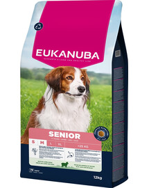 EUKANUBA Senior Small Medium Breeds Lamb Rice 12 kg krmivo pro starší psy malých a středních plemen s jehněčím masem a rýži