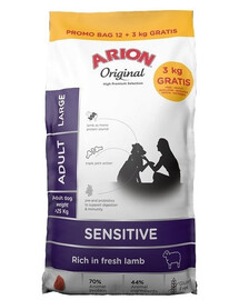 ARION Original Sensitive Adult Large Lamb Rice 15 kg (12 + 3 kg gratis)