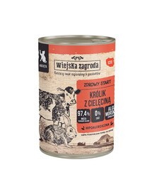 WIEJSKA ZAGRODA Králík s telecím masem, krmivo pro koťata 400 g