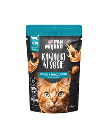 PAN MIŠKO Kousky v omáčce krůta s tuňákem krmivo pro kočky 85 g