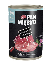 PAN MIĘSKO Vepřové maso s divočákem krmivo pro psy 400 g