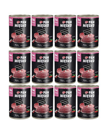 PAN MIĘSKO Vepřové maso s kachnou pro štěňata 12x400 g