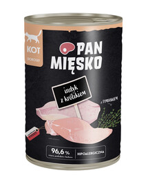 PAN MIĘSKO Krůta s králíkem krmivo pro kočky 400 g