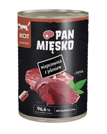 PAN MIĘSKO Vepřové maso s jelenem, krmivo pro kočky 400 g