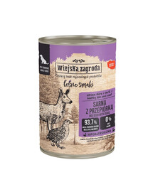 WIEJSKA ZAGRODA Lesní chutě srnec s křepelkou, krmivo pro psy 400 g