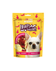 PAN MIŠKO Fruits and Veggies Banan s kachnou pamlsek pro psa 100 g