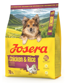 JOSERA Mini Senior Chicken and Rice 900g bezlepkové krmivo pro starší psy malých plemen