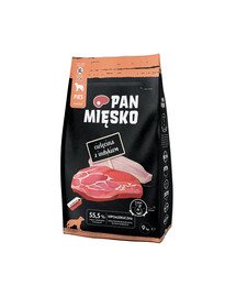 PAN MIĘSKO telecí křupky s krůtou pro psy XL 2x9 kg