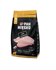PAN MIĘSKO Krůta s bažantem krmivo pro psy křupky S 2x3 kg