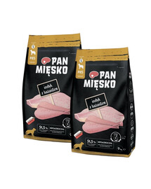 PAN MIĘSKO Krůta s bažantem křupky krmivo pro psy S 2x9 kg