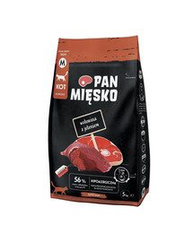 PAN MIĘSKO Hovězí s jelenem pro kočky, křupky M 5 kg
