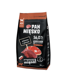 PAN MIĘSKO hovězí s jelenem pro kočky křupky M 2x10 kg