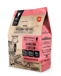 WIEJSKA ZAGRODA Jehněčí s krillem krmivo pro kočky 400 g